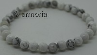 Bracelet de perles en Howlite 6  mm taille L 