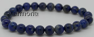 Bracelet de perles en Lapis Lazuli 8  mm taille L 