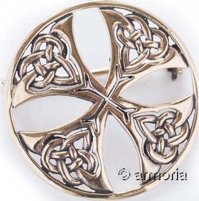 Broche Celte Croix Celtique avec Entrelacs en bronze 