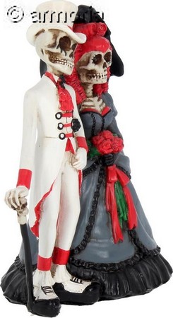Figurine Couple de Mariés Squelettes Gothiques