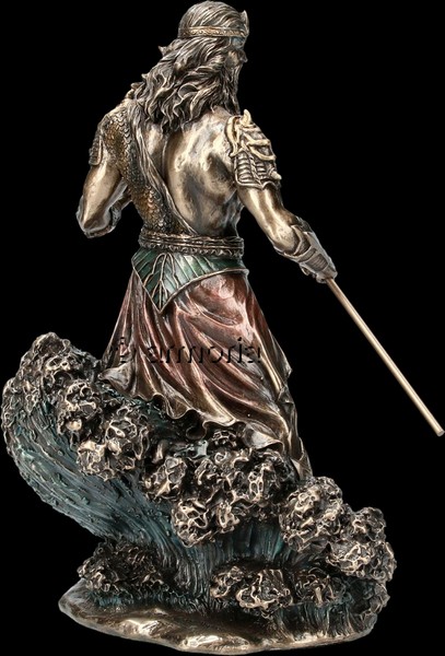 Figurine Dieu grec Poséidon hurlant aspect bronze Marque Veronese 