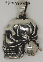 Pendentif Crâne et Araignée en argent