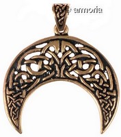 Pendentif lune et entrelacs en bronze