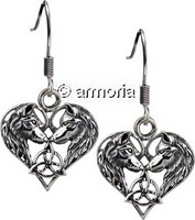 Boucles d'oreilles Wolf Heart en argent de Lisa Parker