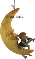 Figurine Pixie Musicien assis sur la Lune