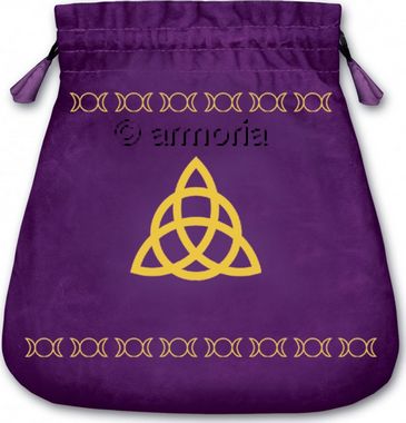 Pochette pour tarot Triquetra en velours brodé